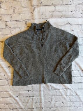Jenni Kayne Kids 9-10 Heather Gray Wool Cashmere Sweater Quiet Luxury Minimalist